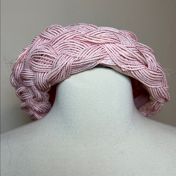 Vintage 1950-60s mid century Pinehurst New York Candy Pink Braided Pill Hat - Picture 4 of 13